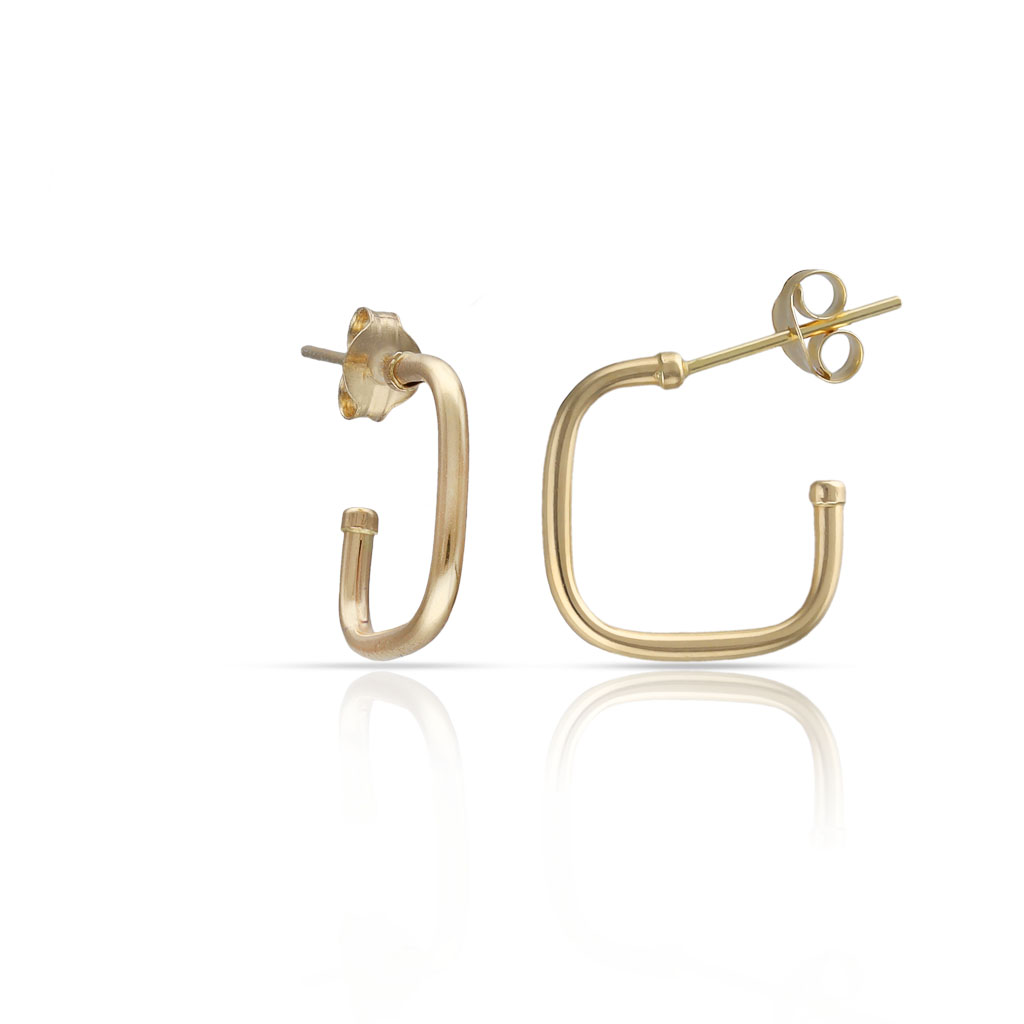AROS ORO 18KL CUADRADOS - 11x11MM