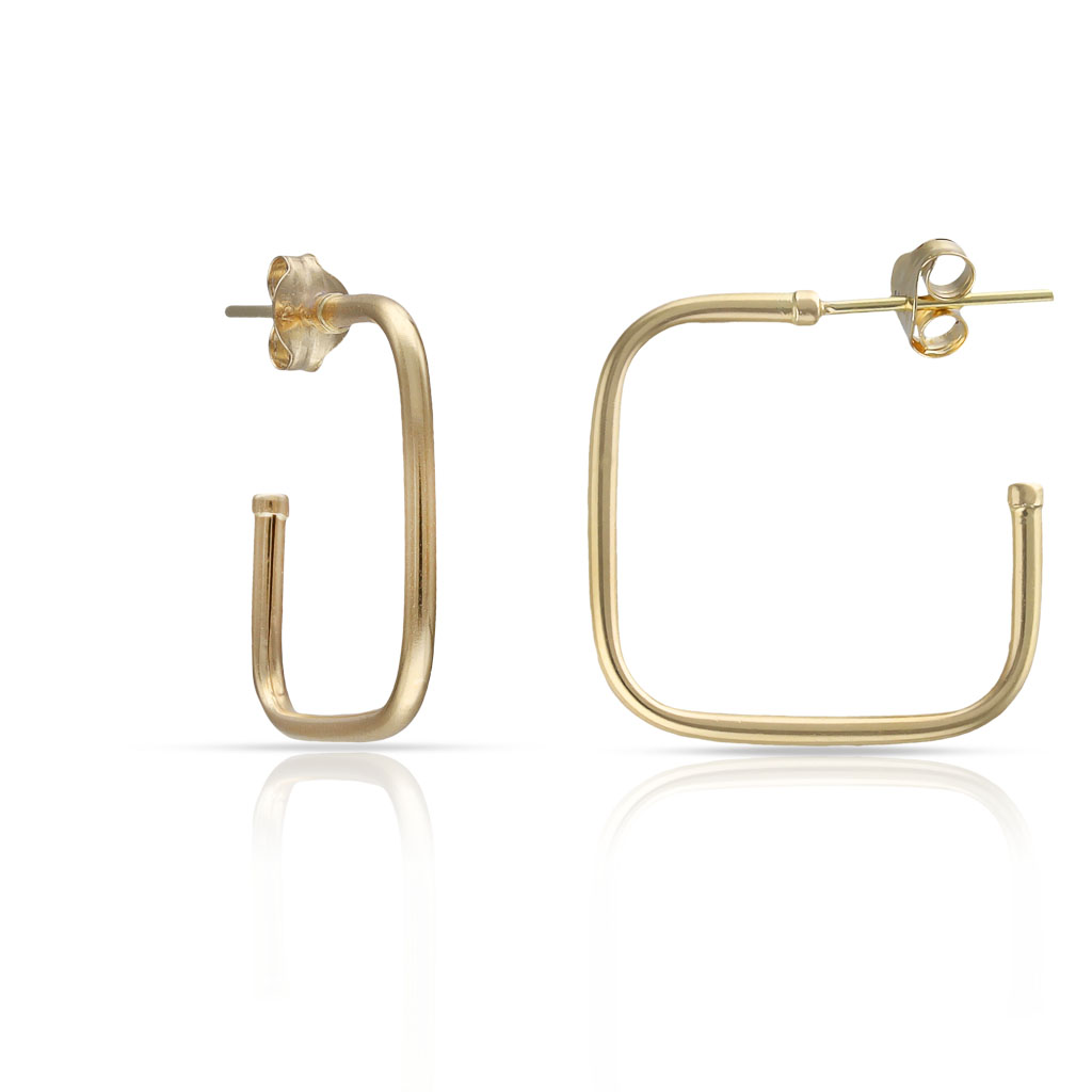 AROS ORO 18KL CUADRADOS - 16x16MM