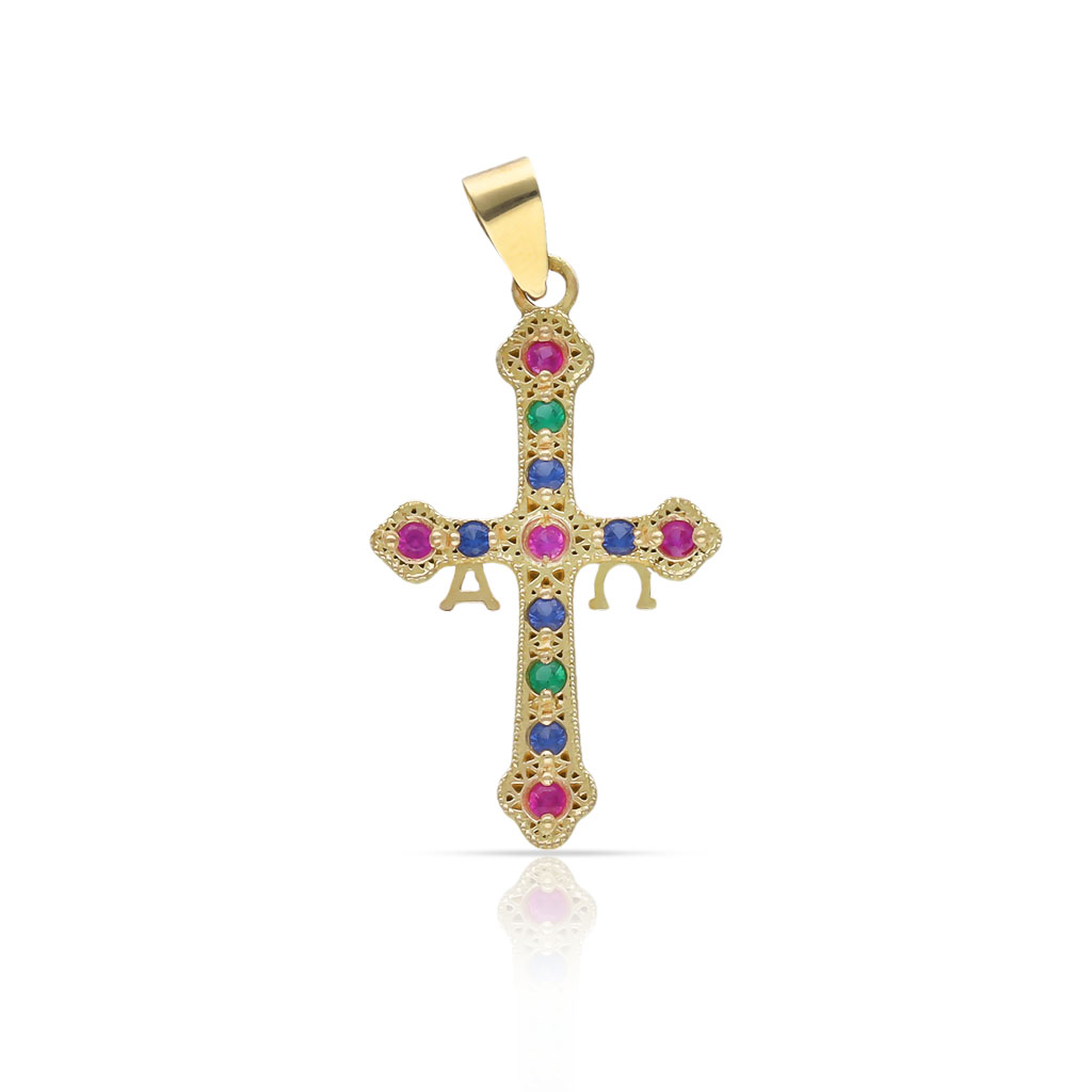 CRUZ ORO 18KL ASTURIANA - 15x26MM