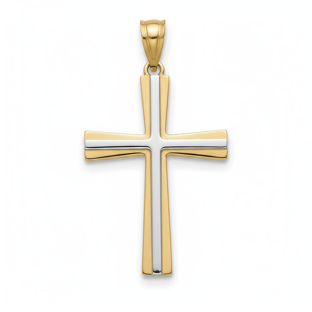 CRUZ ORO 18KL BICOLOR - 22X32MM