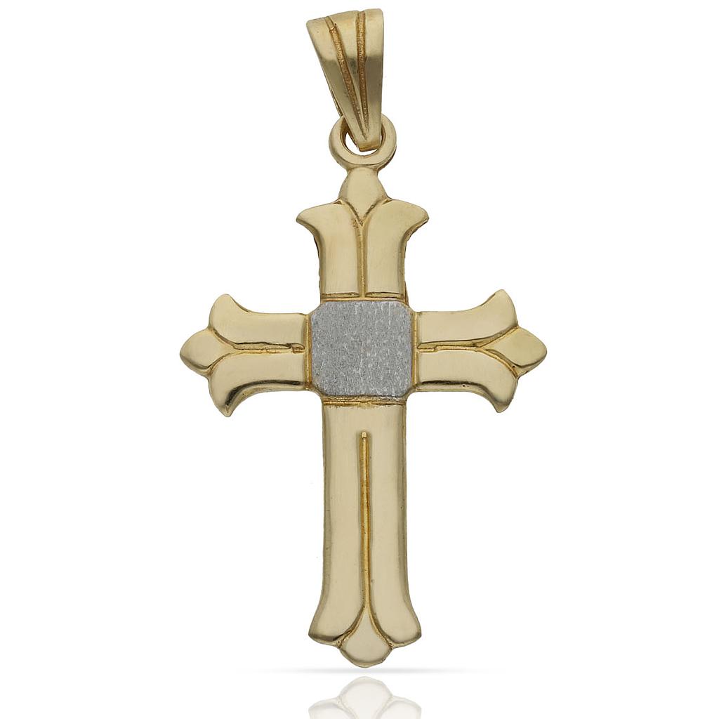 CRUZ ORO 18KL BICOLOR - 22x36MM