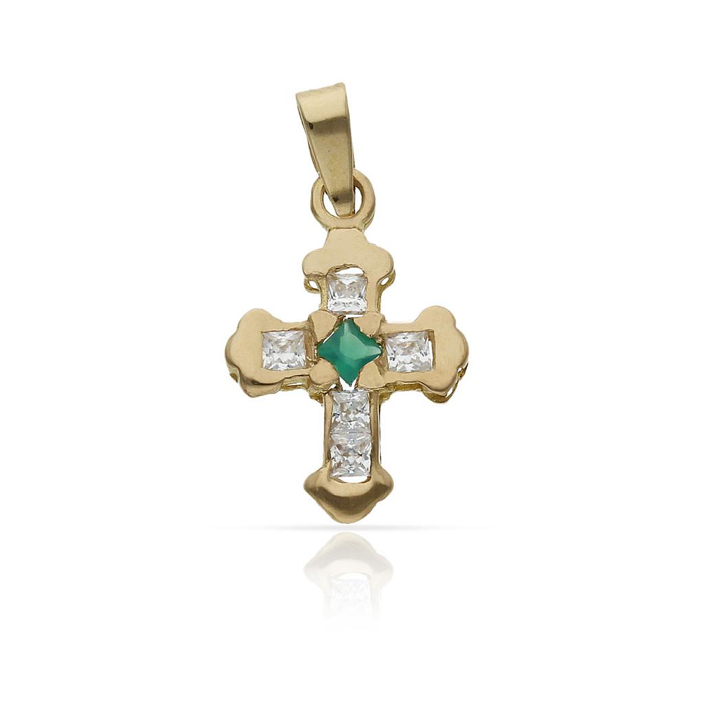 CRUZ ORO 18KL CIRCONITAS - 11x17MM