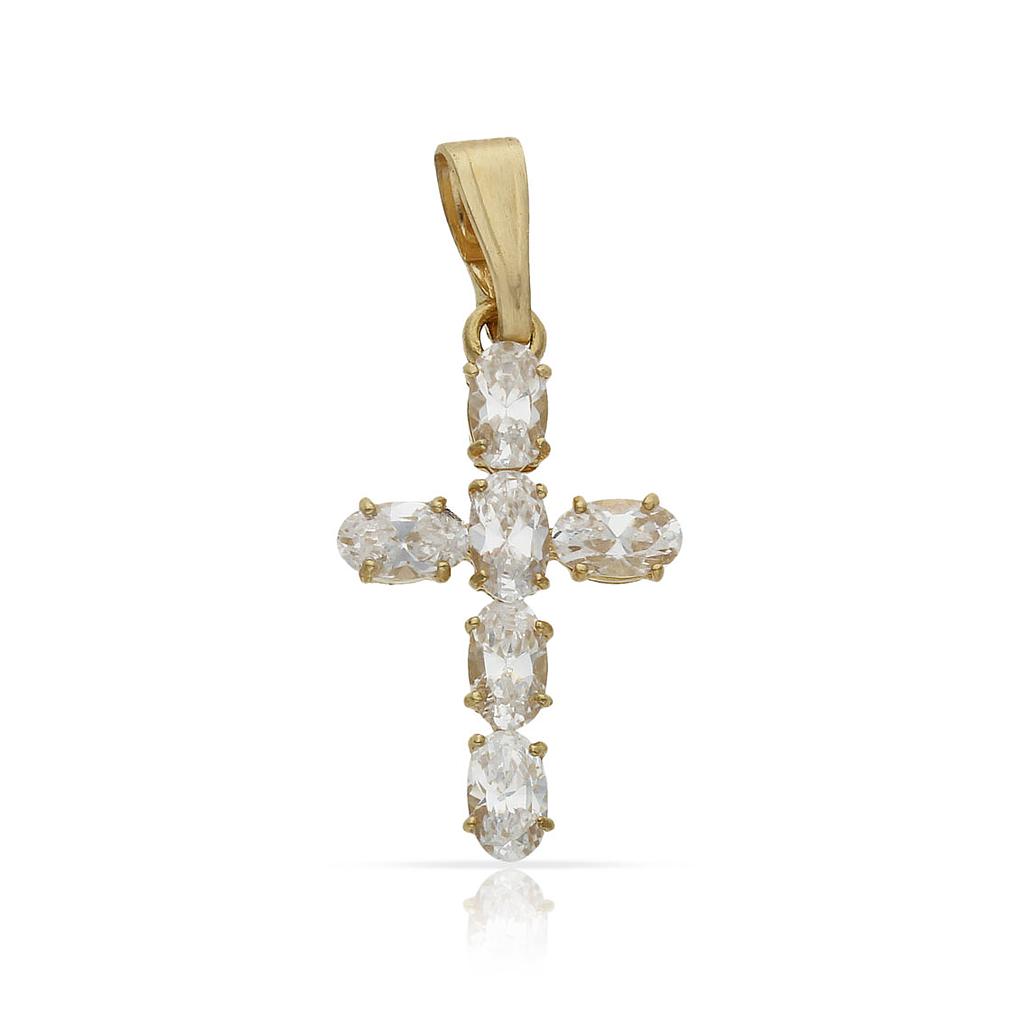 CRUZ ORO 18KL CIRCONITAS - 13x23MM