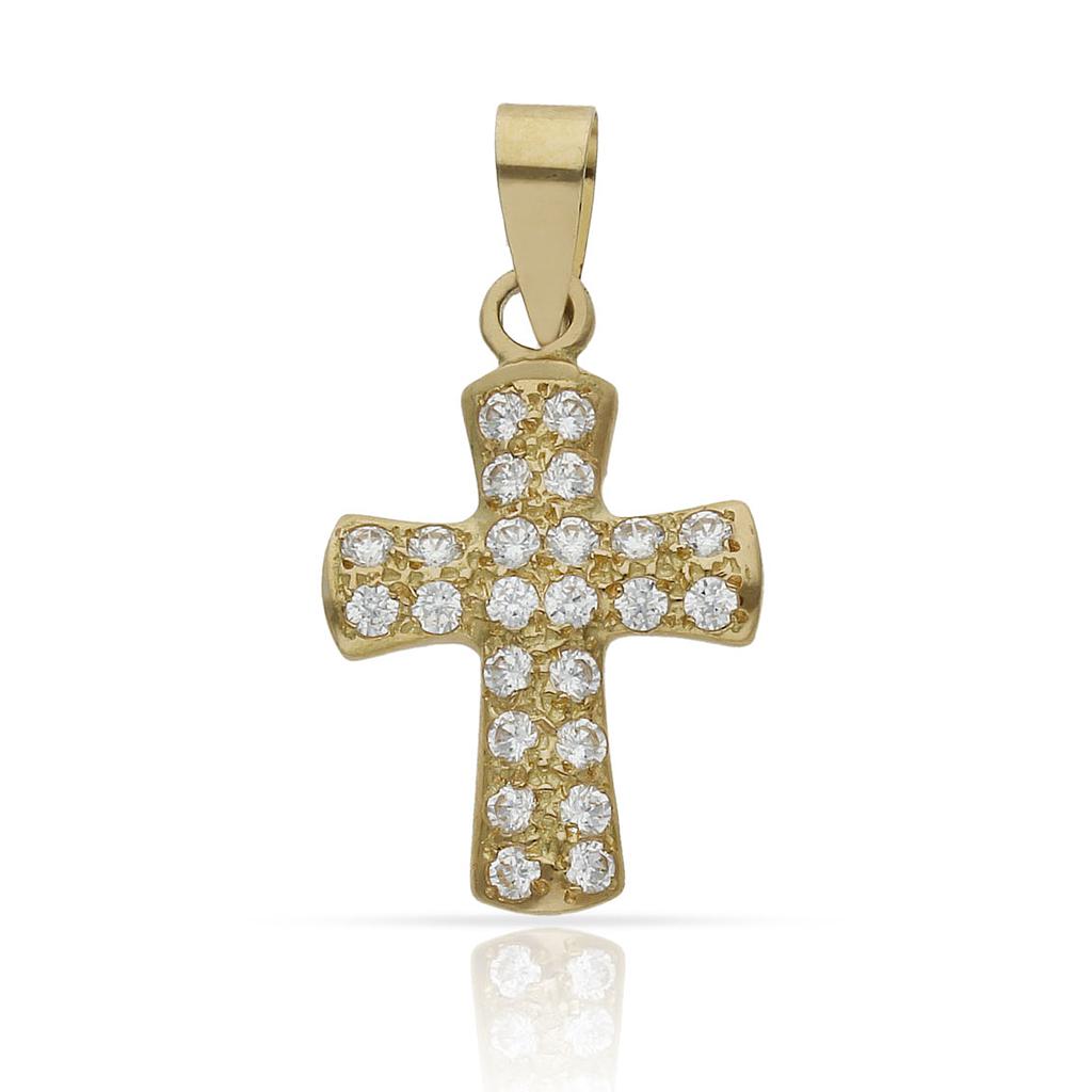 CRUZ ORO 18KL CIRCONITAS - 14X22MM