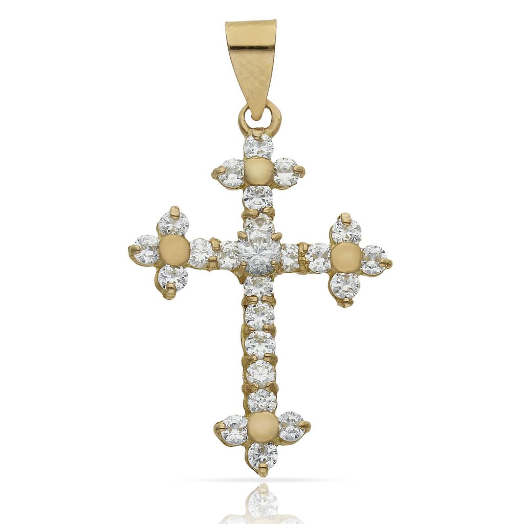 CRUZ ORO 18KL CIRCONITAS - 20x29MM