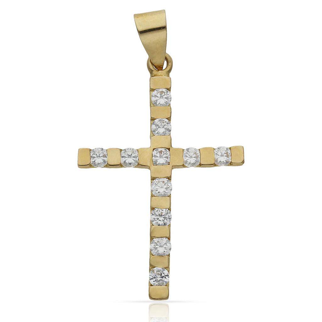 CRUZ ORO 18KL CIRCONITAS - 20x31MM