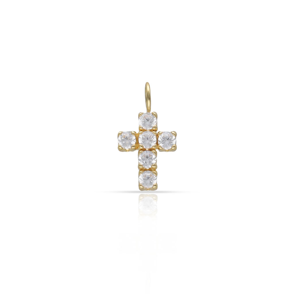 CRUZ ORO 18KL CIRCONITAS - 6.50x10MM