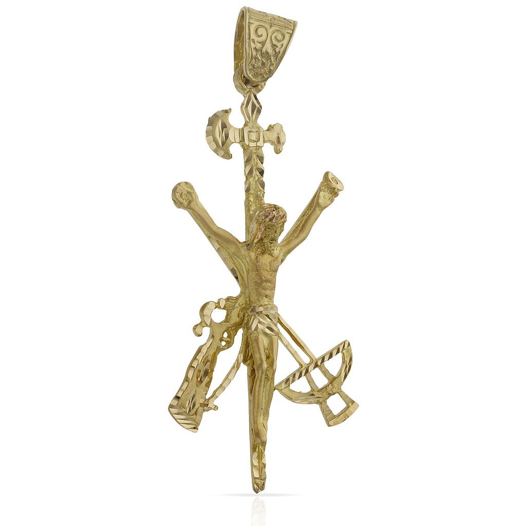 CRUZ ORO 18KL LEGIONARIO - 34X75MM