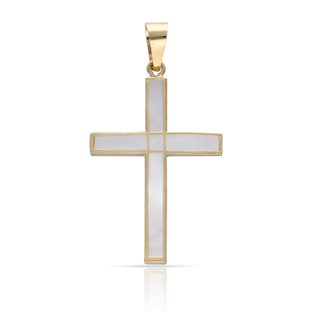 CRUZ ORO 18KL NACAR - 14x20MM