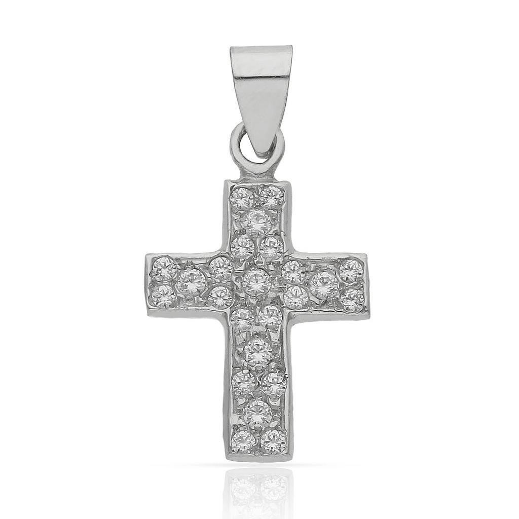 CRUZ ORO BLANCO 18KL CIRCONITAS