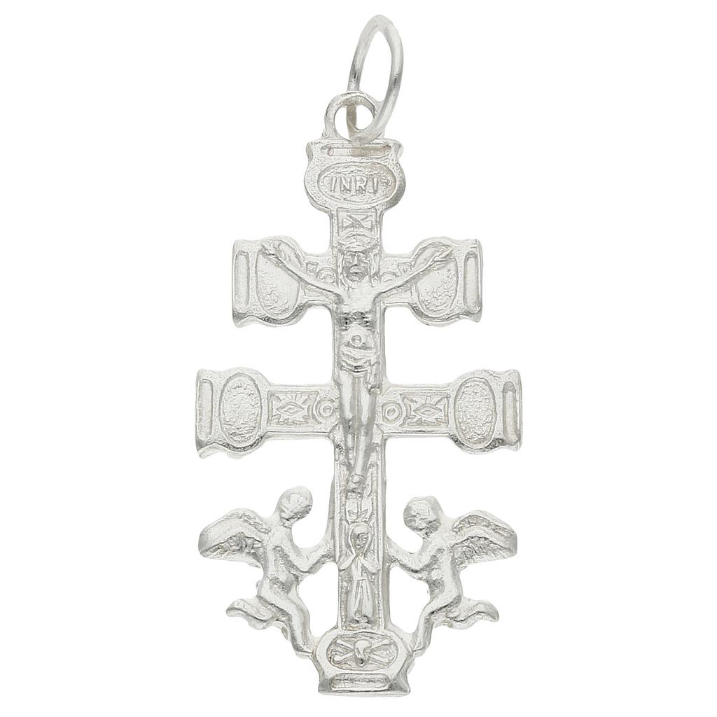 CRUZ PLATA 925MM CARAVACA - 15x28MM