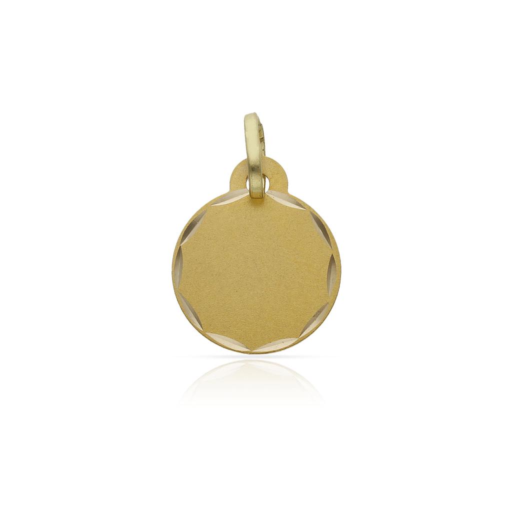 DISCO PLATA CHAPADA EN ORO TALLADO - 13MM