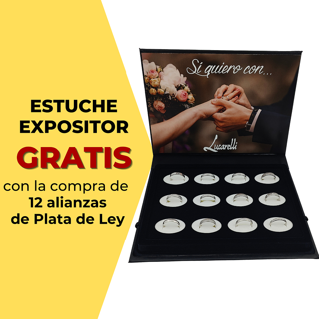 EXPOSITOR GRATIS COMPRANDO 12 ALIANZAS PLATA DE LEY