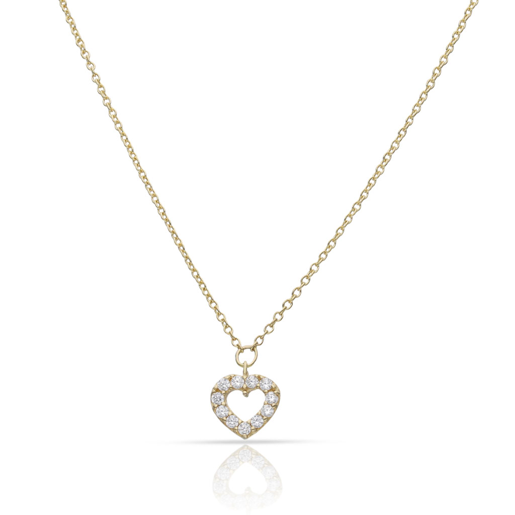 GARGANTILLA ORO 18KL CORAZON CIRCONITAS