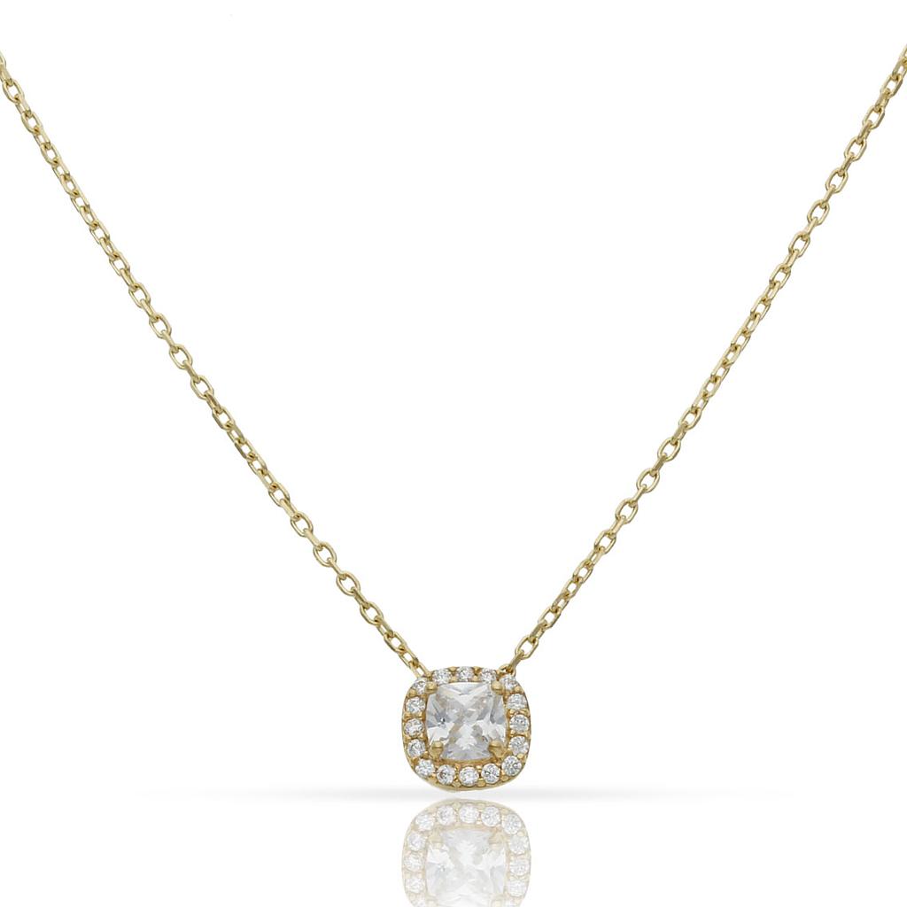 GARGANTILLA ORO 18KL CUADRADO CIRCONITAS