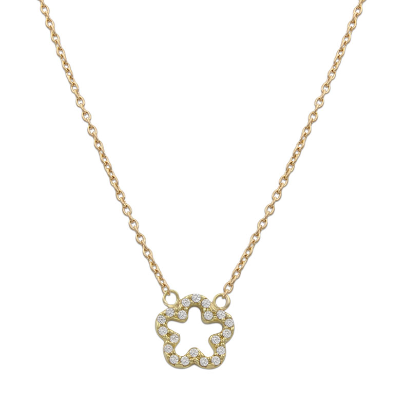 GARGANTILLA ORO 18KL FLOR CIRCONITAS