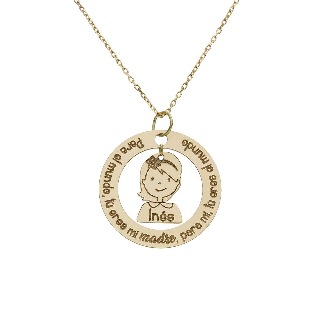 GARGANTILLA ORO 18KL FRASE + NIÑA
