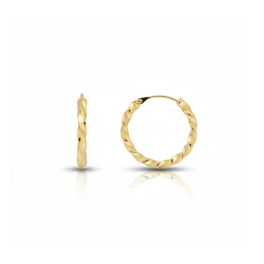 AROS ORO 18KL RIZADOS - 13MM