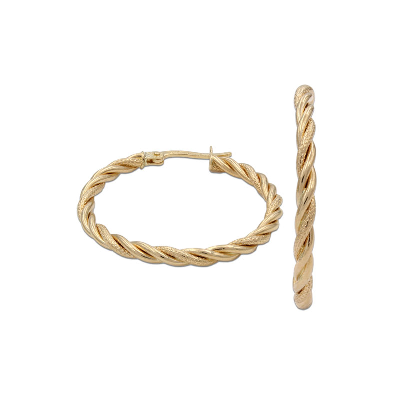 AROS ORO 18KL RIZADOS - 15MM