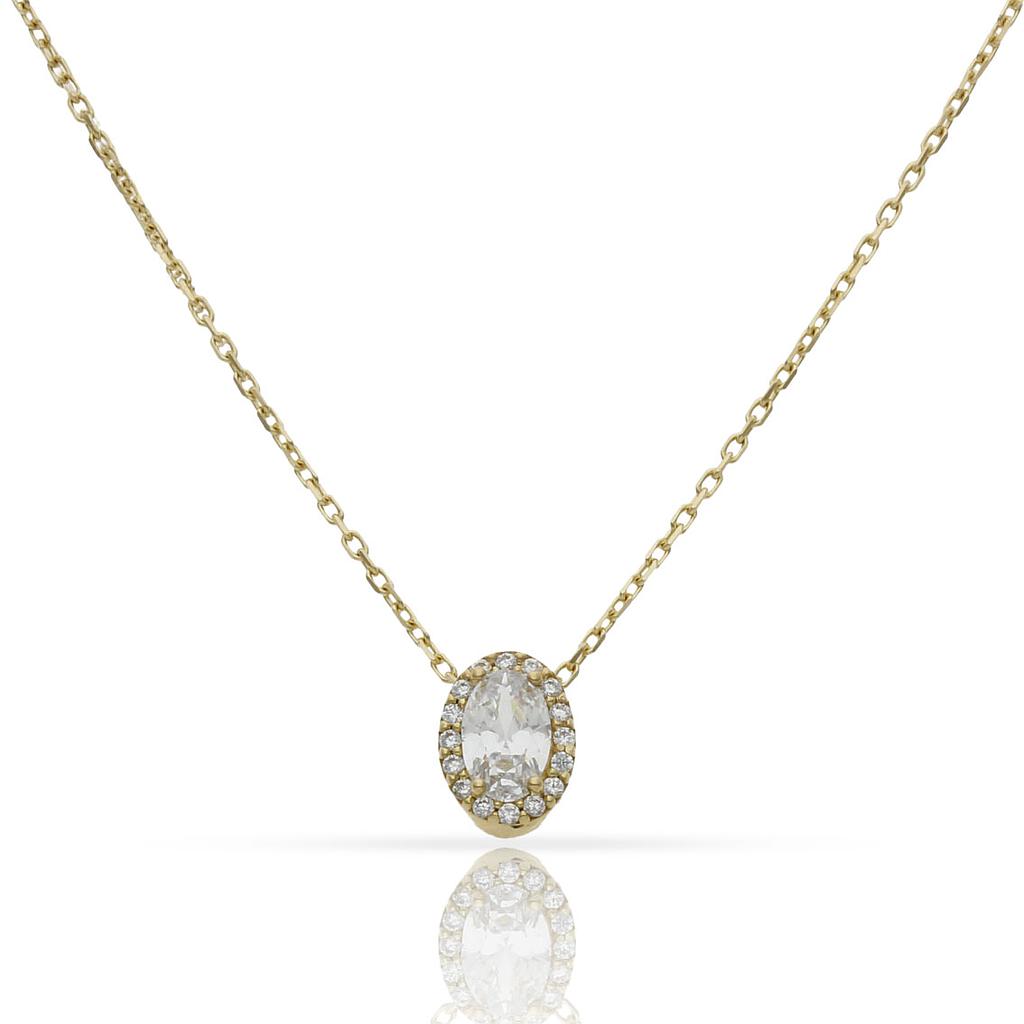 GARGANTILLA ORO 18KL OVAL CIRCONITAS
