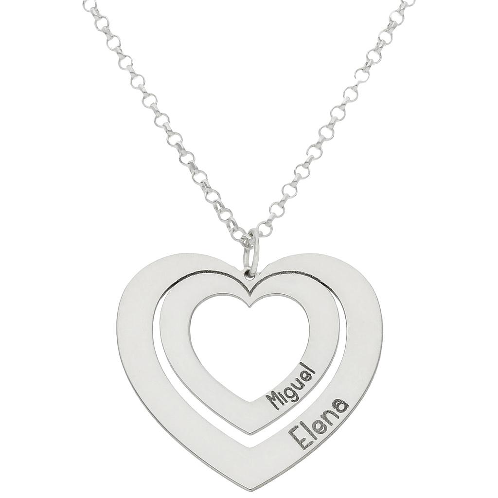 GARGANTILLA PLATA 925MM CORAZONES NOMBRES
