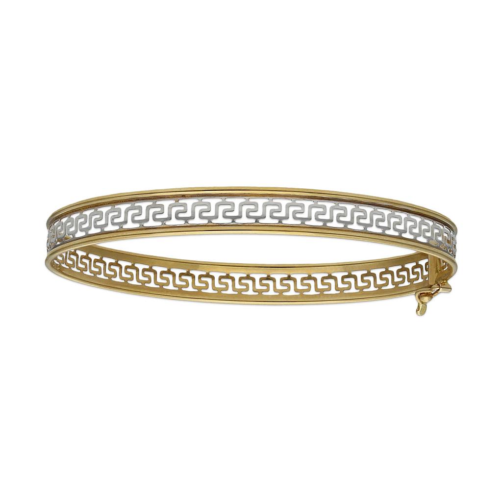 BRAZALETE BICOLOR GRECA ORO 18KL