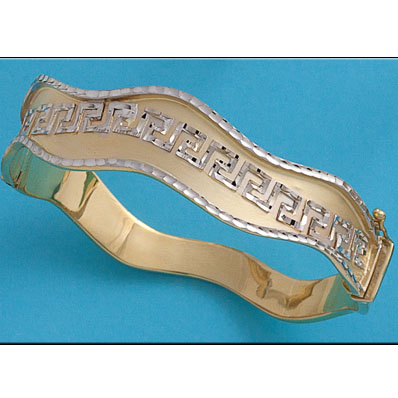 BRAZALETE BICOLOR GRECA ORO 18KL