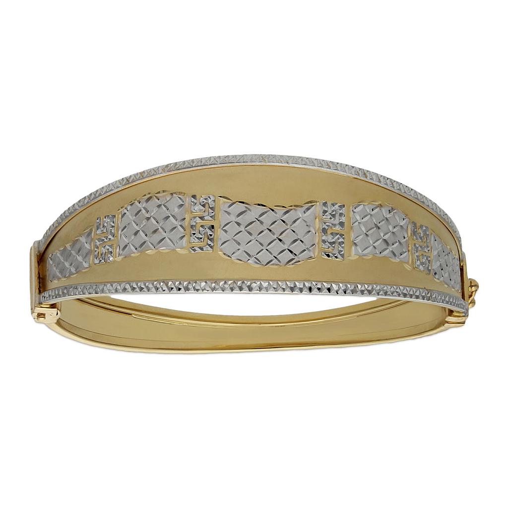 BRAZALETE BICOLOR GRECA ORO 18KL