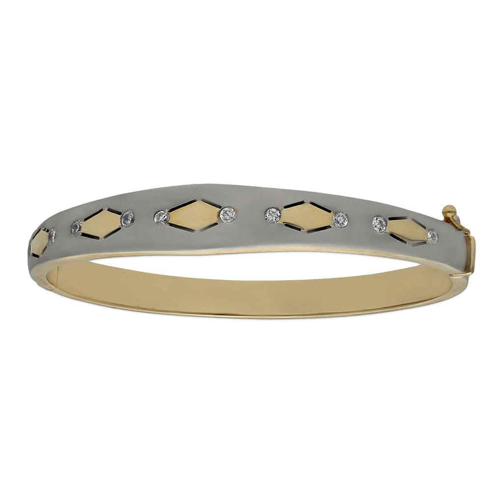 BRAZALETE BICOLOR ORO 18KL CIRCONITAS