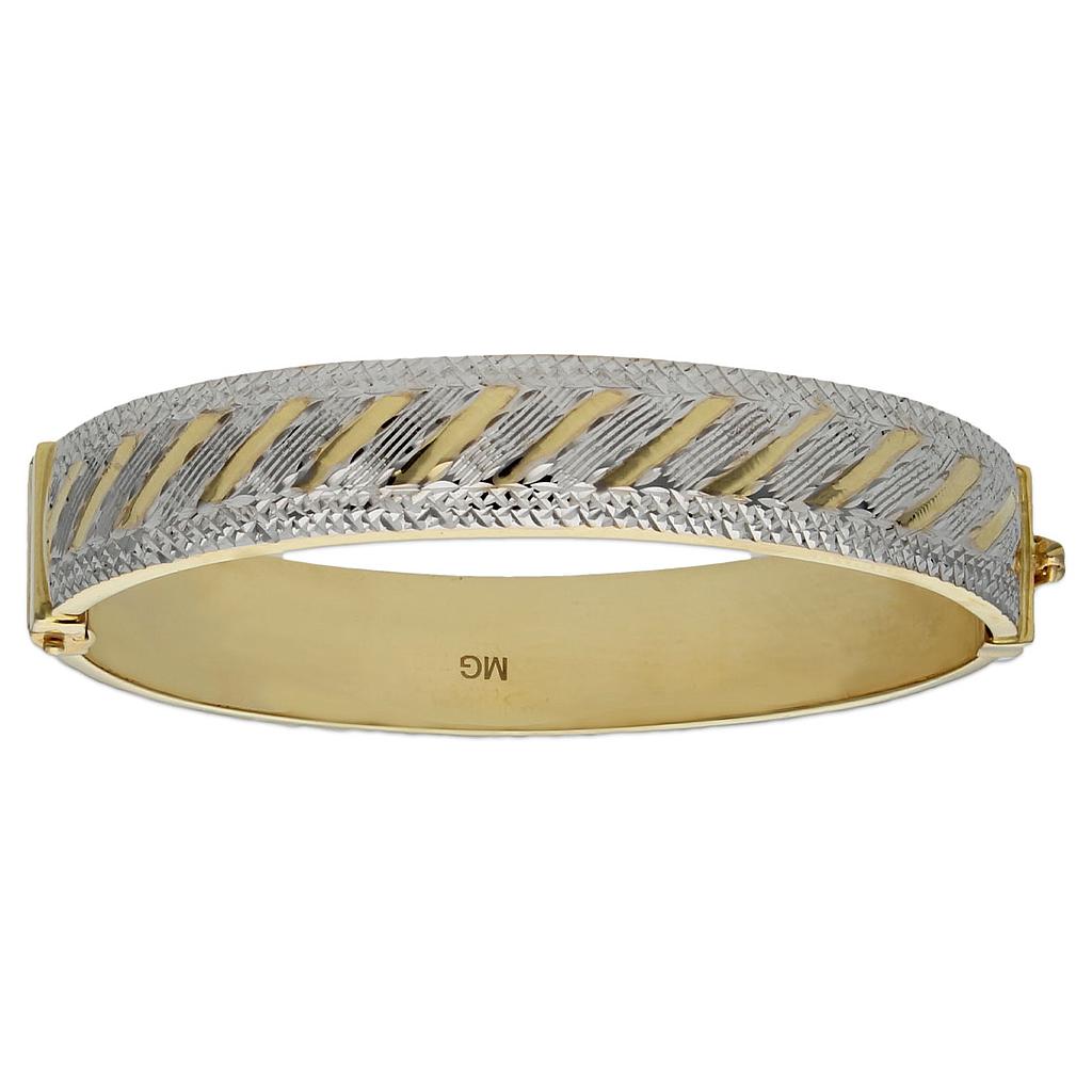 BRAZALETE BICOLOR ORO 18KL TALLADO