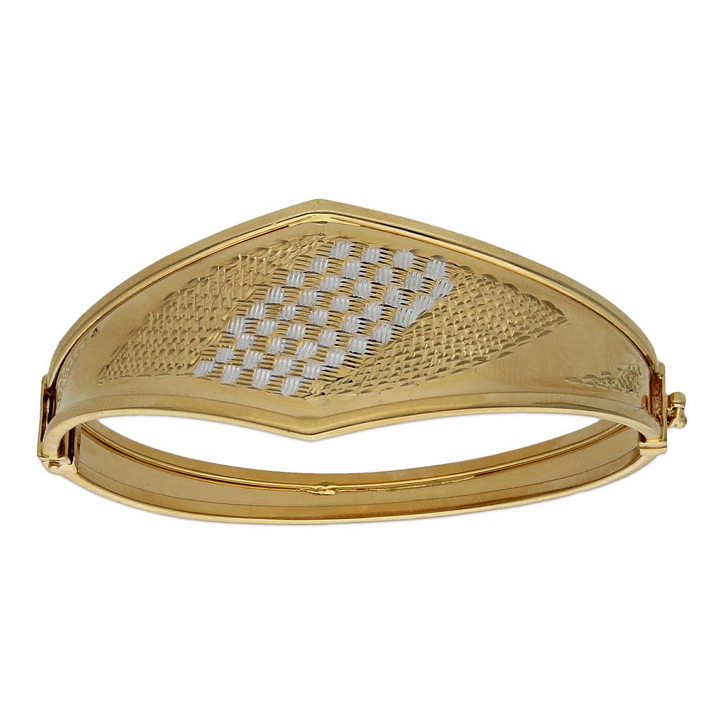 BRAZALETE BICOLOR ORO 18KL TALLADO