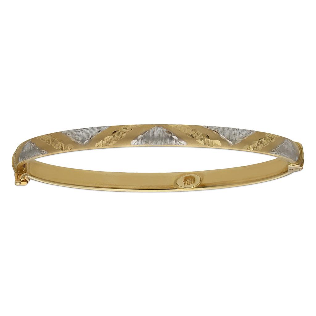 BRAZALETE BICOLOR ORO 18KL TALLADO