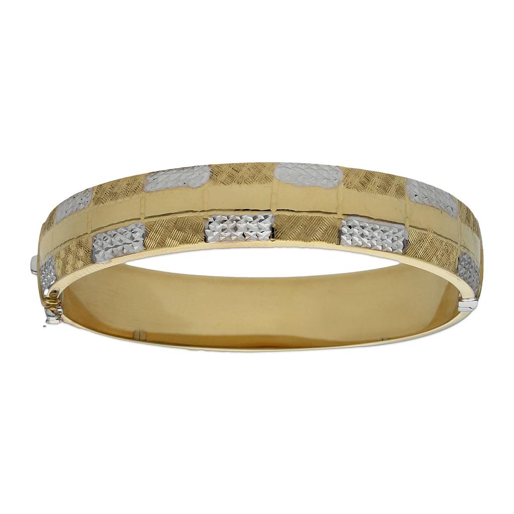 BRAZALETE BICOLOR ORO 18KL TALLADO