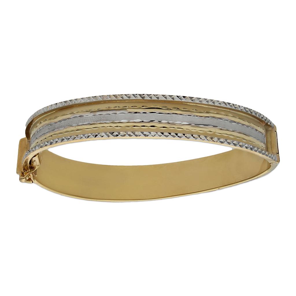 BRAZALETE BICOLOR ORO 18KL TALLADO