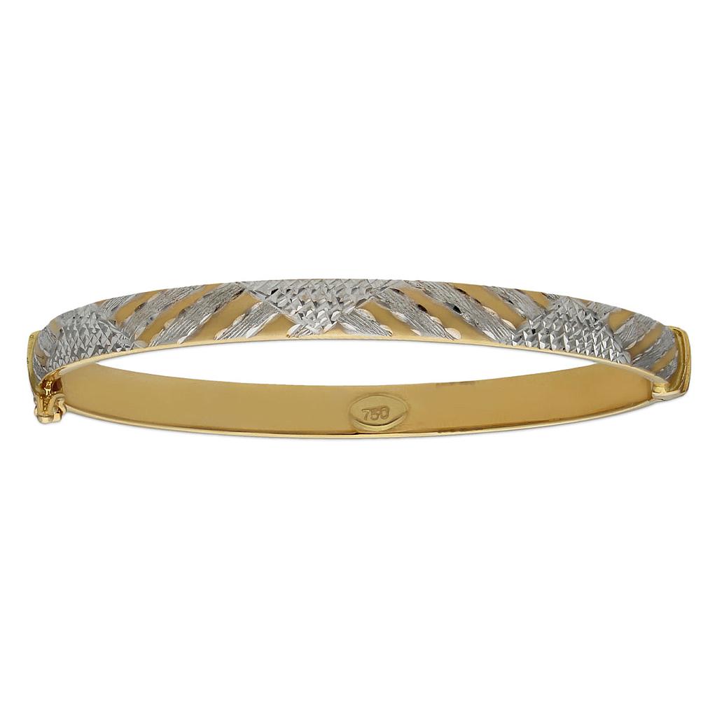 BRAZALETE BICOLOR ORO 18KL TALLADO