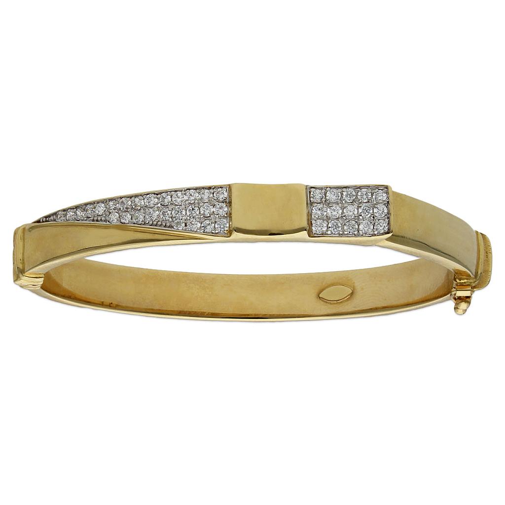 BRAZALETE BICOLOR ORO CIRCONITAS 18KL