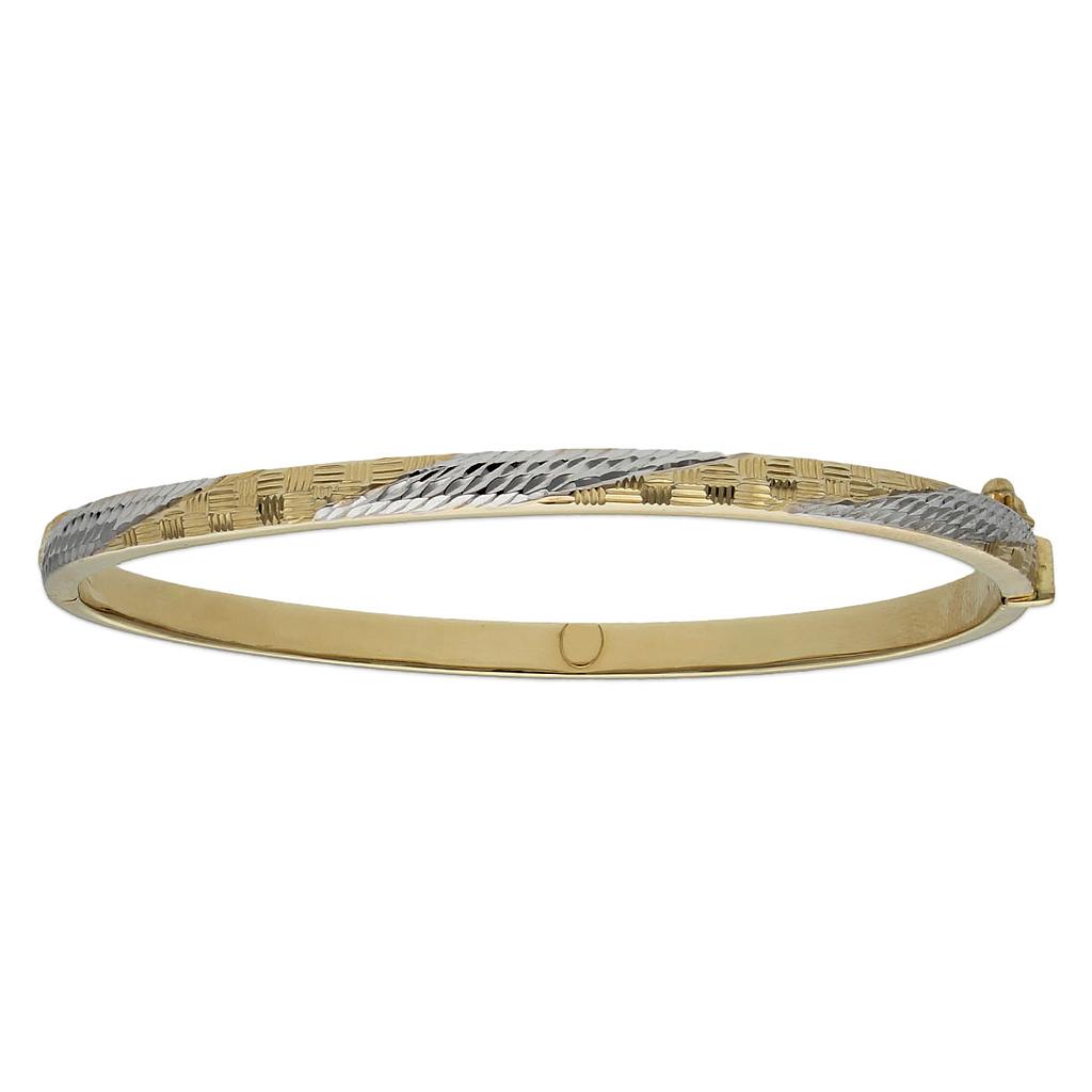 BRAZALETE BICOLOR ORO18KL TALLADO