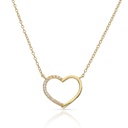 GARGANTILLA PLATA CHAPADA EN ORO CORAZON CIRCONITAS