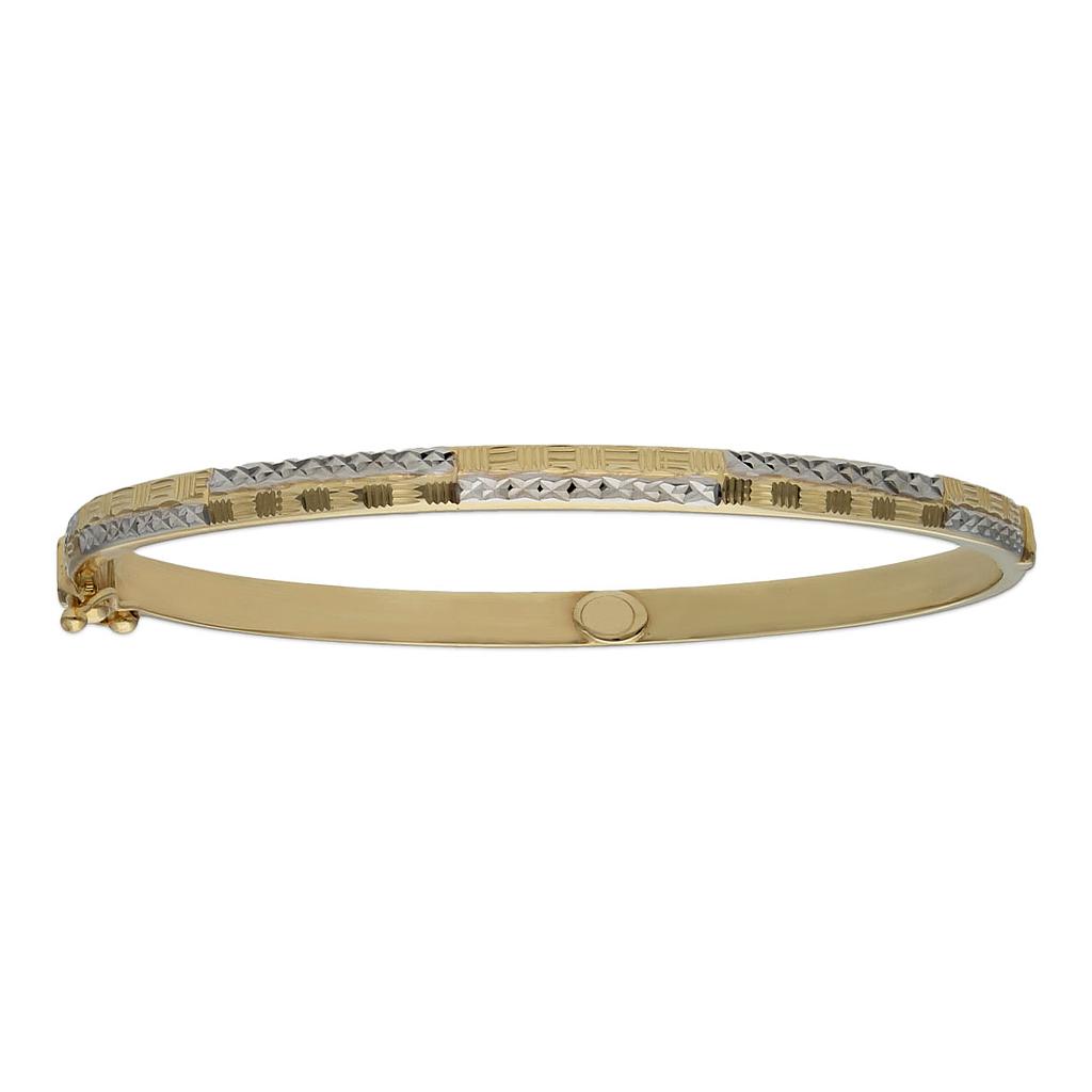 BRAZALETE ORO 18 KL BICOLOR TALLADO