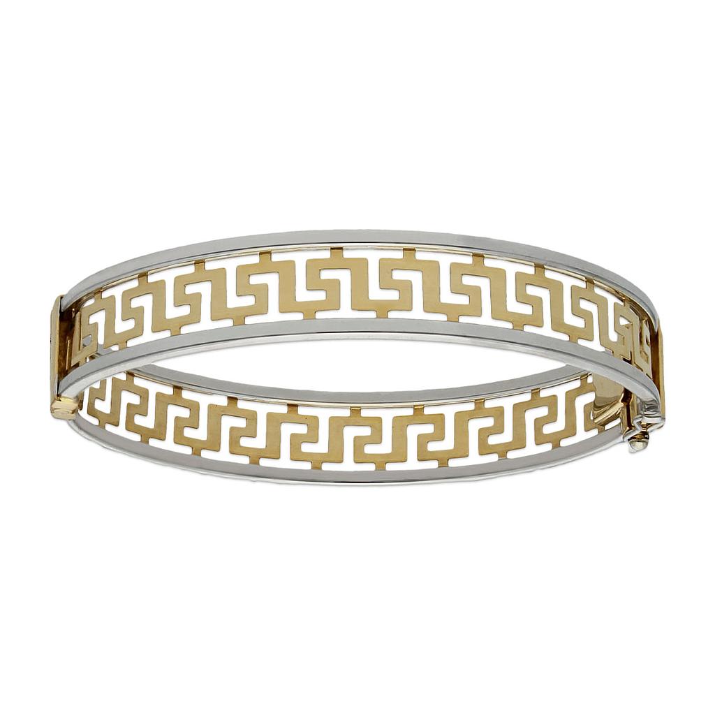 BRAZALETE ORO 18KL CON GRECA BICOLOR