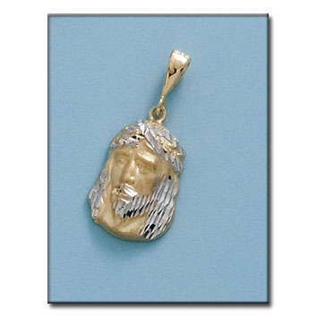 CABEZA CRISTO BICOLOR ORO 18KL - 12X19MM