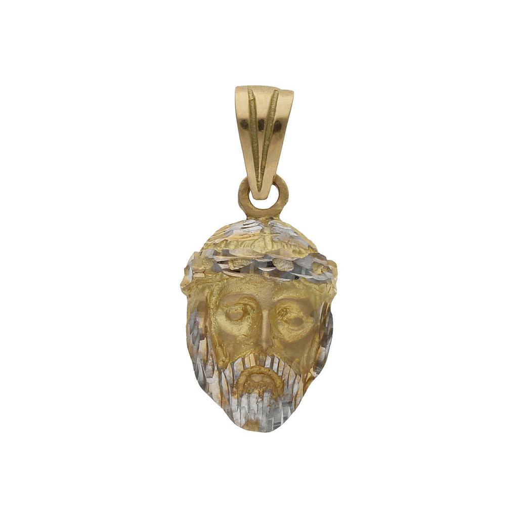 CABEZA CRISTO BICOLOR ORO 18KL - 13x21MM