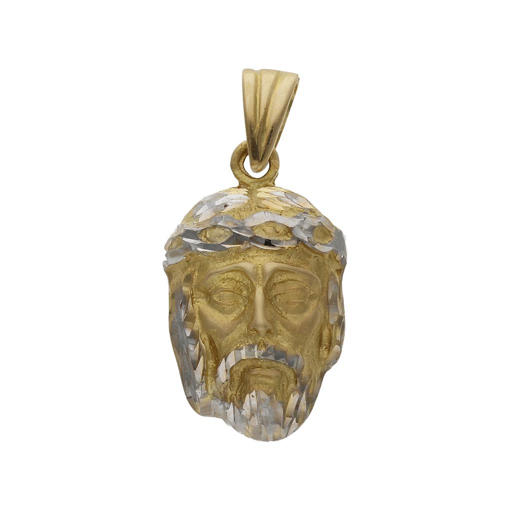 CABEZA CRISTO BICOLOR ORO 18KL - 15x25MM