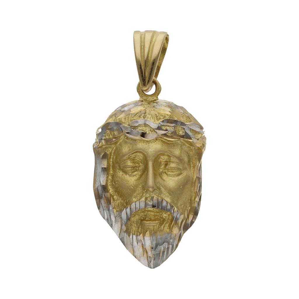 CABEZA CRISTO BICOLOR ORO 18KL - 15x27MM