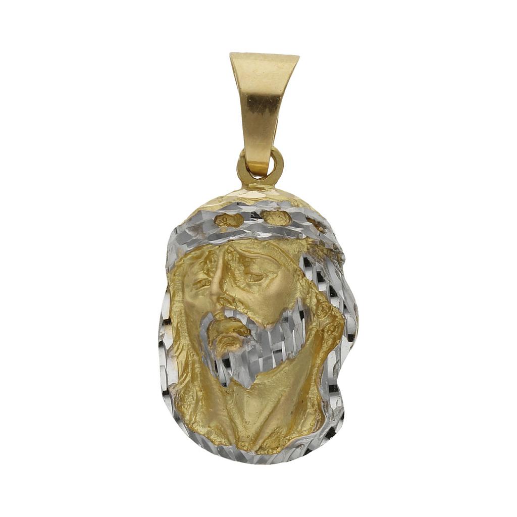 CABEZA CRISTO BICOLOR ORO 18KL - 16x26MM