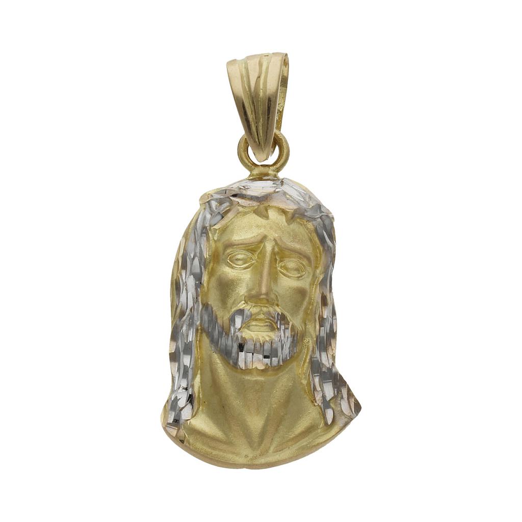 CABEZA CRISTO BICOLOR ORO 18KL - 16x27MM