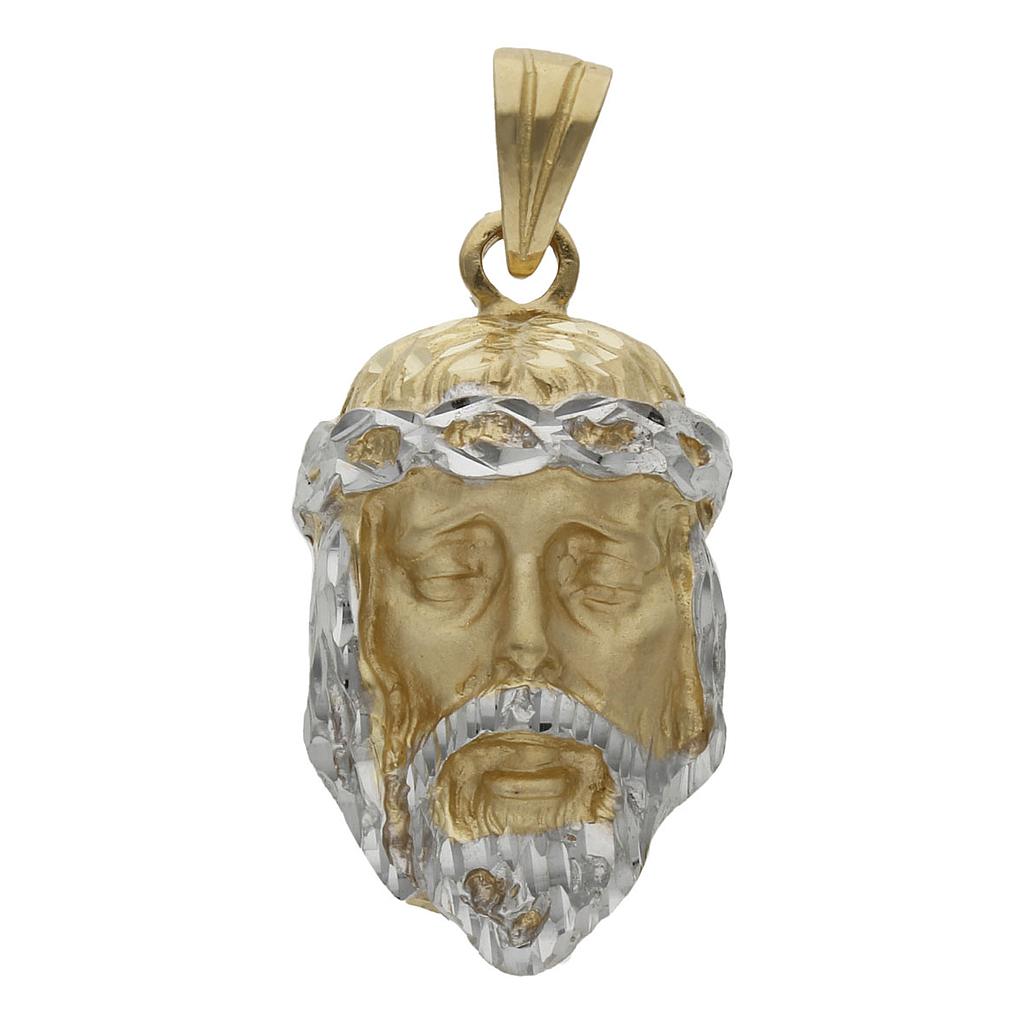 CABEZA CRISTO BICOLOR ORO 18KL - 17x30MM