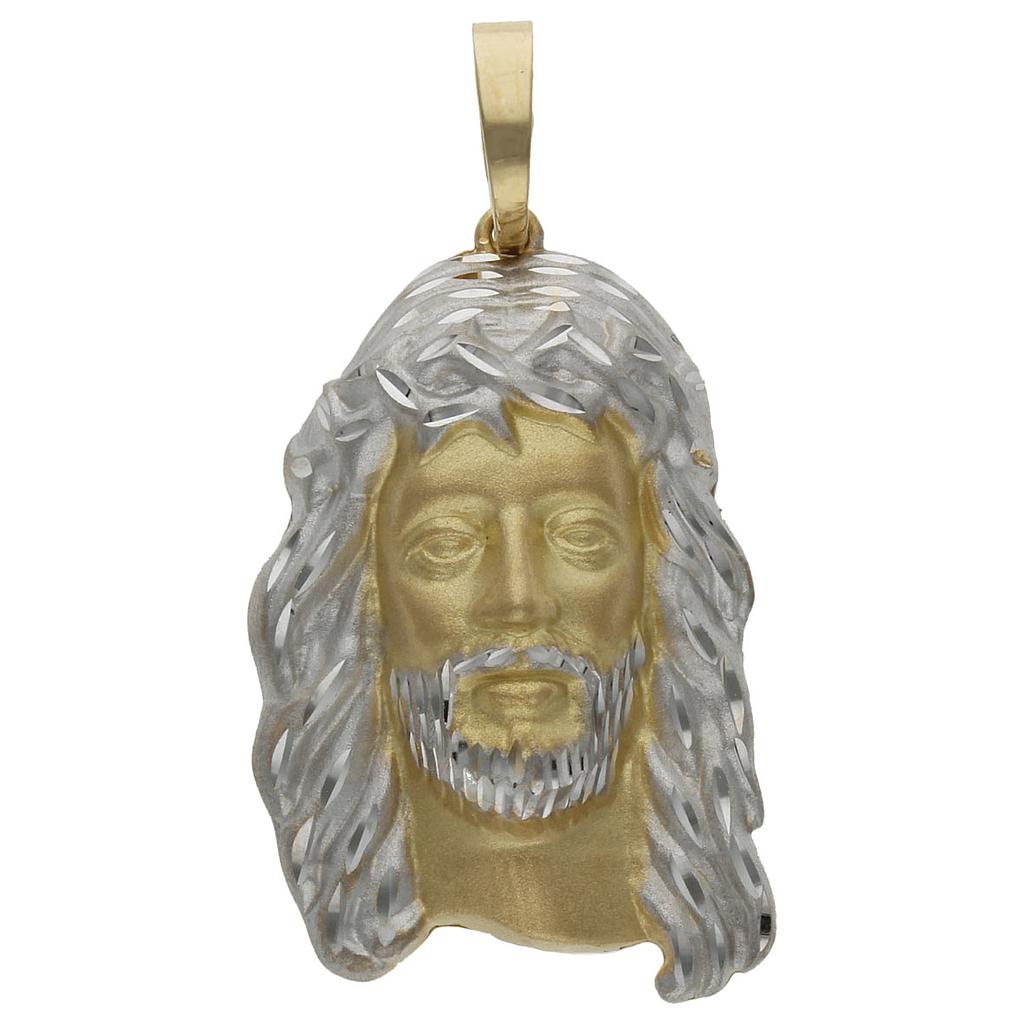 CABEZA CRISTO BICOLOR ORO 18KL - 19x33MM