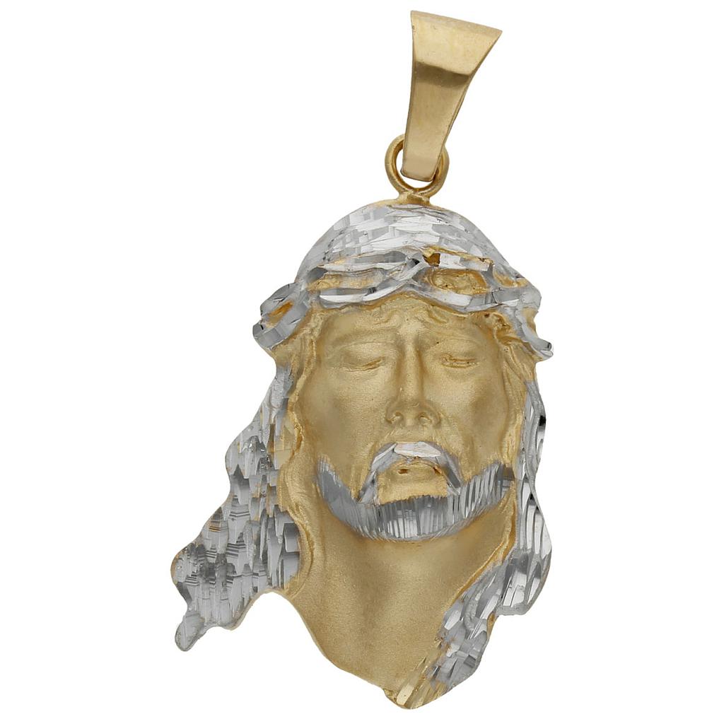 CABEZA CRISTO BICOLOR ORO 18KL - 23x34MM