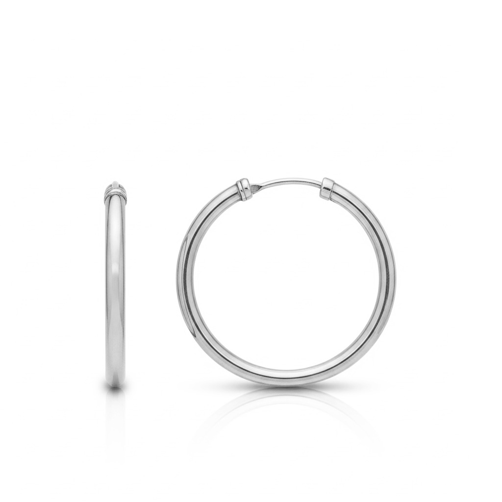AROS ORO BLANCO 18KL  20MM